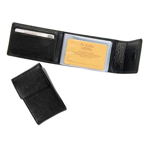 Визитница мужская Dr.Koffer X510186-02 черная в Фамилия