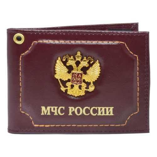 Обложка для удостоверения Mashinokom МЧС России бордовая в Фамилия