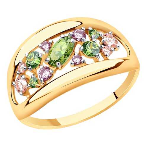 Кольцо женское SOKOLOV из золота с фианитами Swarovski 81010469 р.19.5 в Фамилия