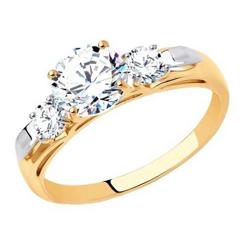 Помолвочное кольцо женское SOKOLOV из золота со Swarovski Zirconia 81010194 р.16.5 в Фамилия