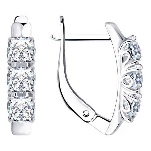 Серьги SOKOLOV из серебра со Swarovski Zirconia 89020054 в Фамилия