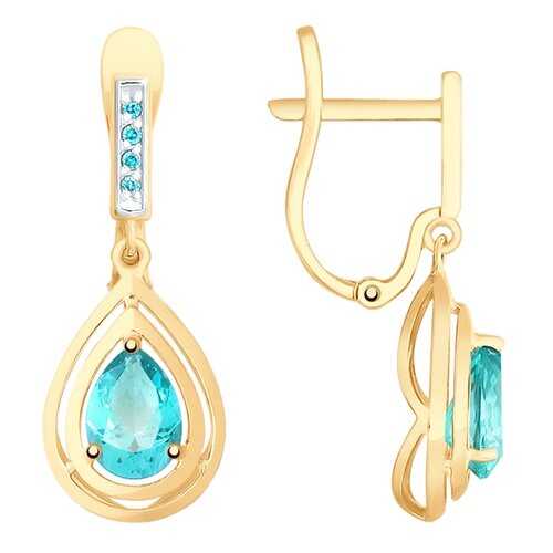 Серьги SOKOLOV из золота с топазами Swarovski и фианитами 725674 в Фамилия