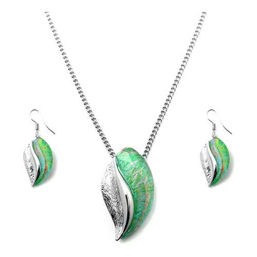 Комплект женский (колье, серьги) FIORE LUNE SAH-21482.2 зеленый в Фамилия
