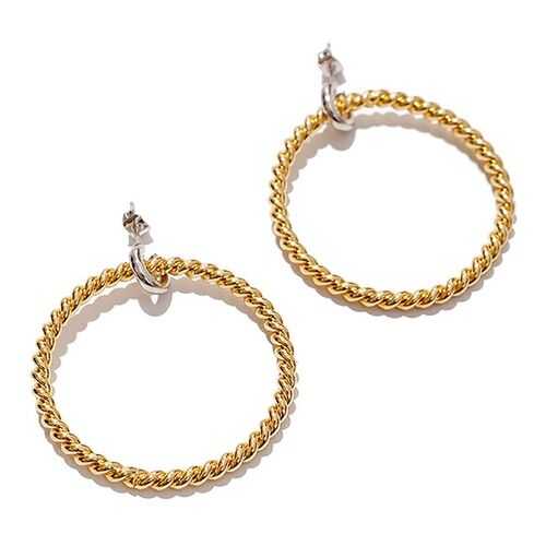 Серьги женские EXCLAIM 036G2732E серебристые/золотистые в Фамилия
