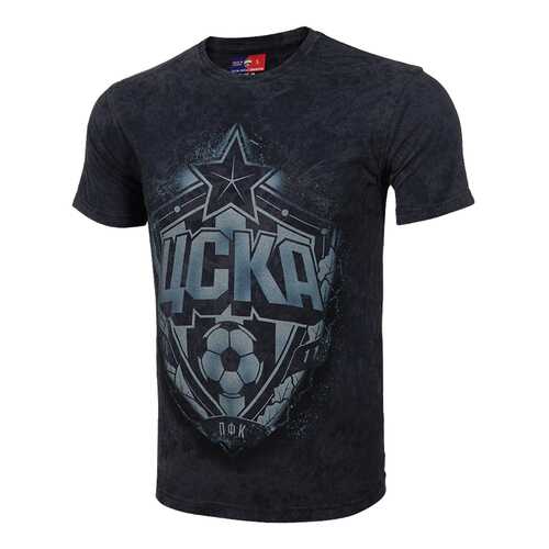 Футболка мужская ПФК ЦСКА Эмблема ПФК ЦСКА серая 2XL в Фамилия