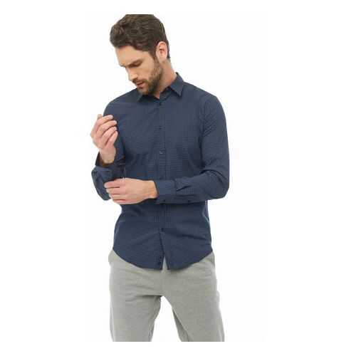 Рубашка мужская United Colors of Benetton 5OP35QJ78_76B синяя M в Фамилия