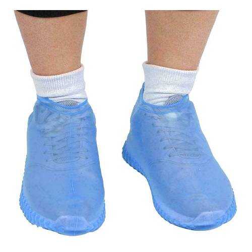 Силиконовые водонепроницаемые чехлы бахилы Baziator для обуви синие L в Фамилия