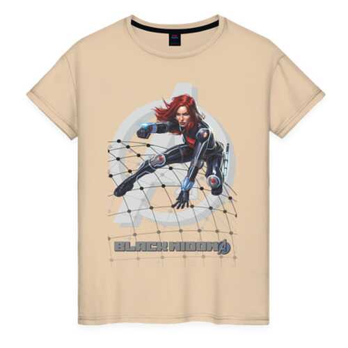 Футболка женская ВсеМайки BLACK WIDOW бежевая 4XL в Фамилия